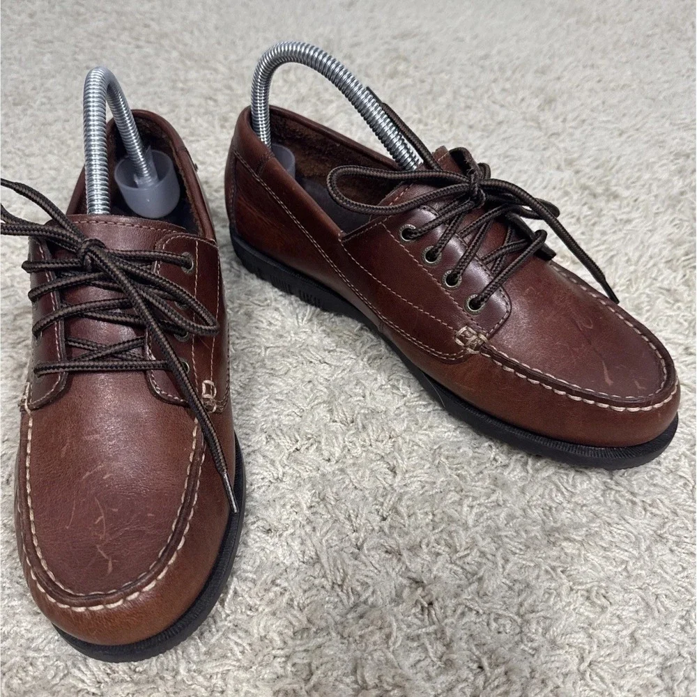 Eastland Falmouth Brown Leather Boat Shoes Women's 9 Fisherman Core Preppy Y2K